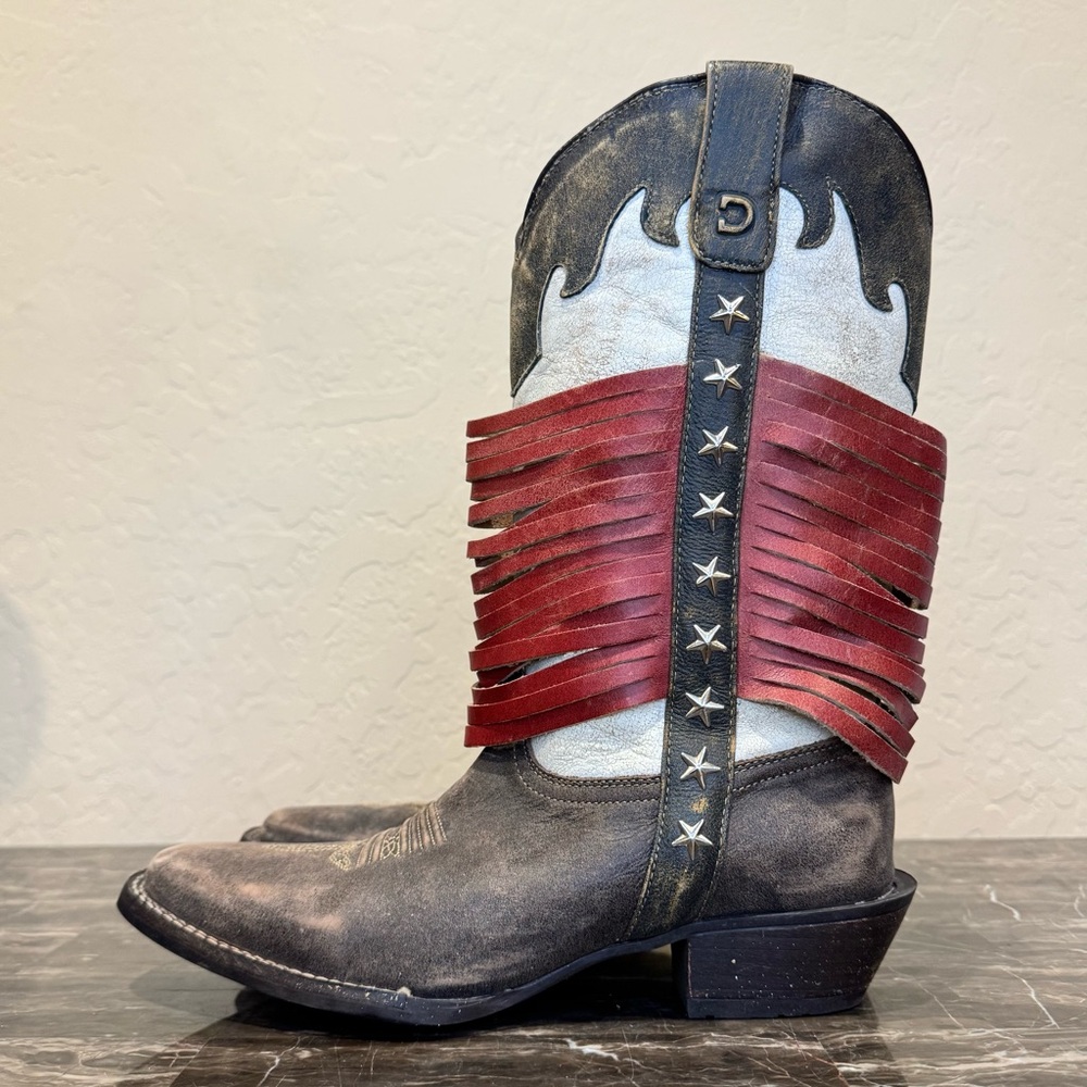 Durango Dream Catcher Americana Wrapped Fringe Leather Cowboy Boots